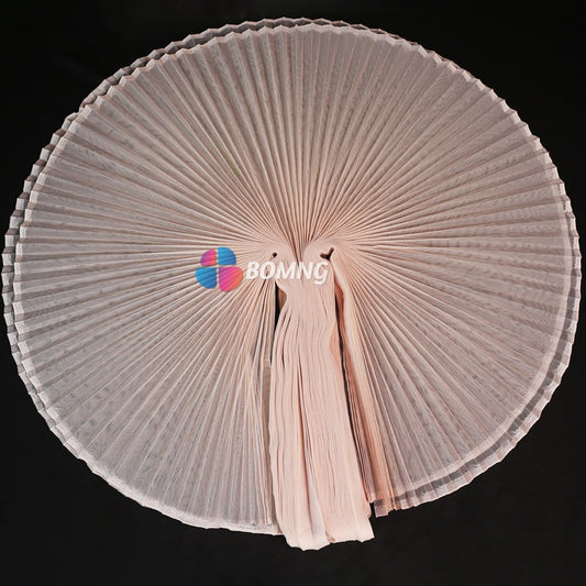 Bomng Beige Pink Great Pleated Organza Crinkle Fabric 6324