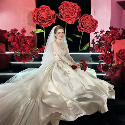 Bomng Blazing Crimson Rose Premium Flower