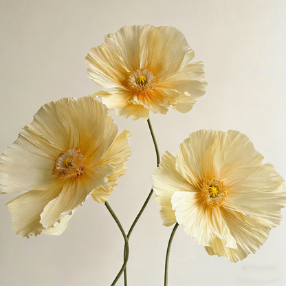 Bomng Ethereal Crepe Paper Poppy Art Installation
