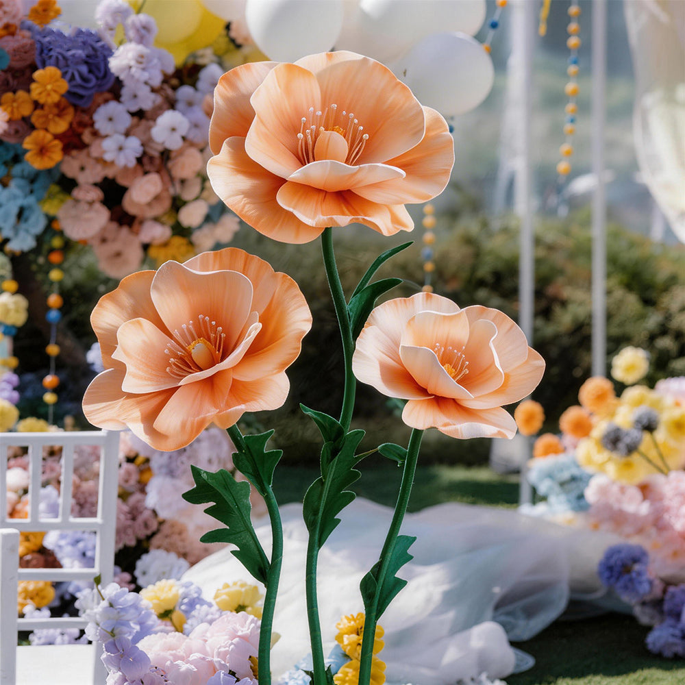 Bomng Luminous Poppy Orange Premium Flower