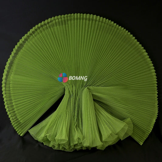 Bomng Avocado Green Great Organ Pleated Organza Crinkle Fabric 6324