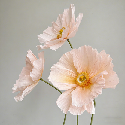 Bomng Ethereal Crepe Paper Poppy Art Installation