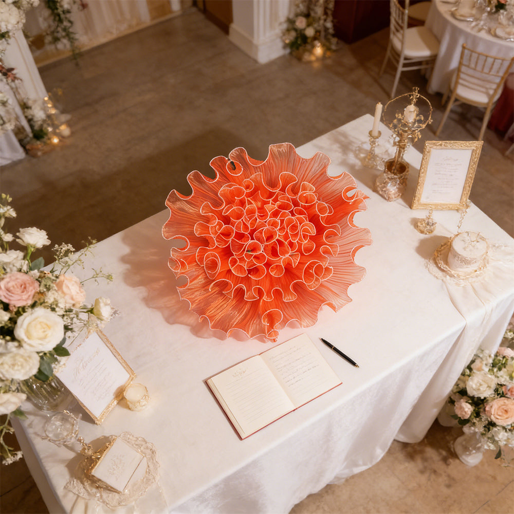 Bomng Luminous Orange Gradient Ruffled Premium Flower