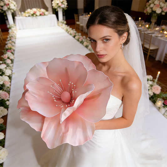 Bomng Luminous Poppy Coral Pink Premium Flower