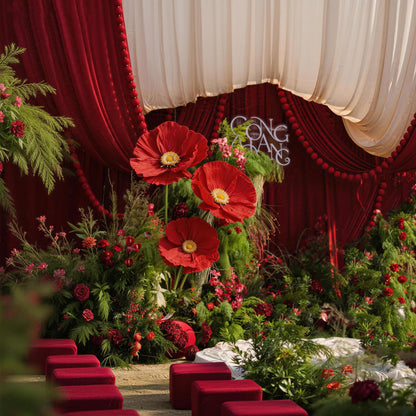 Bomng Ethereal Crepe Paper Poppy Art Installation