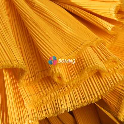 Bomng Apricot Yellow Pleated Decoration Printmaking Fabric