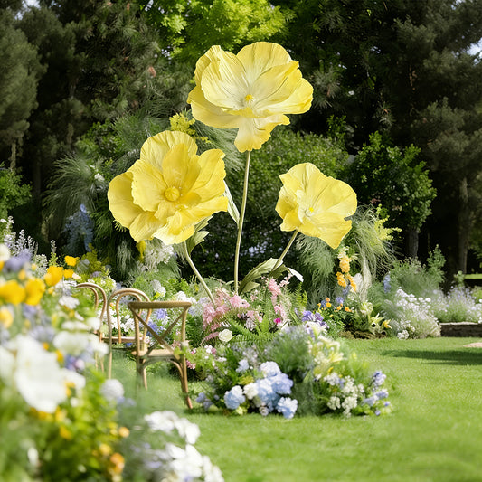 Bomng Luxe Couture Ruffled Poppy Yellow Art Installation