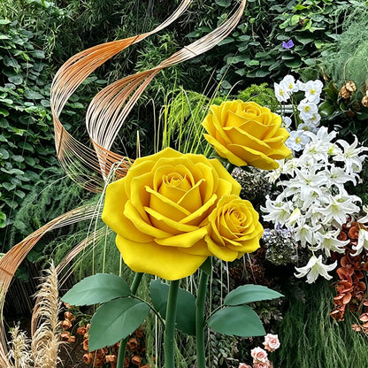 Bomng Romantic Lush Garden Yellow Rose Premium Flower
