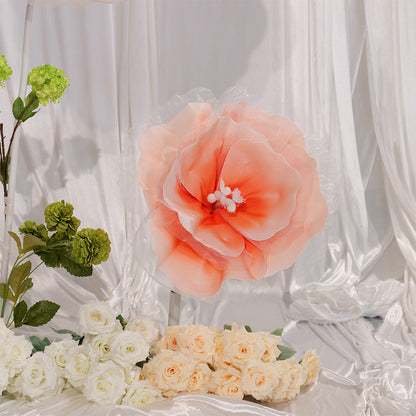 Bomng Peach Tulle-Trimmed Premium Flower