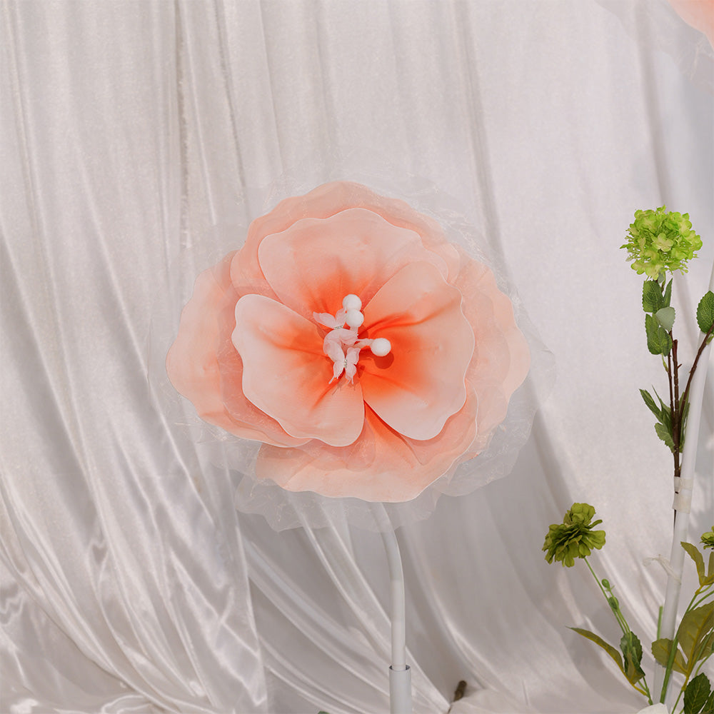 Bomng Peach Tulle-Trimmed Premium Flower