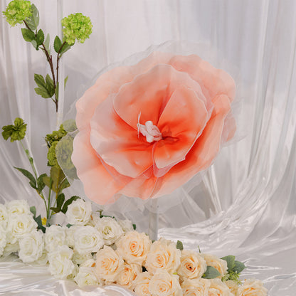 Bomng Peach Tulle-Trimmed Premium Flower