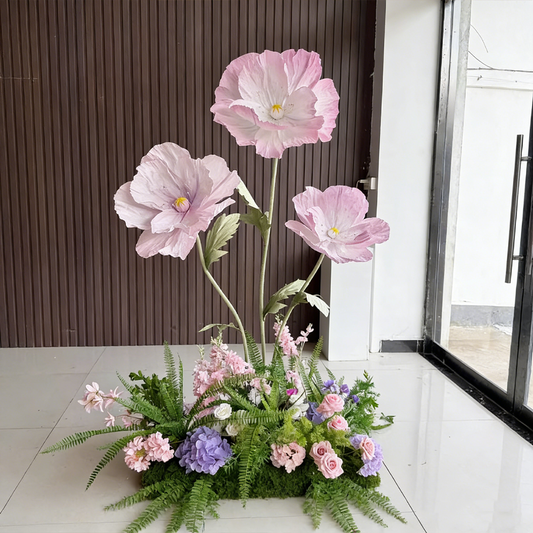 Bomng Luxe Couture Ruffled Poppy Pink Art Installation