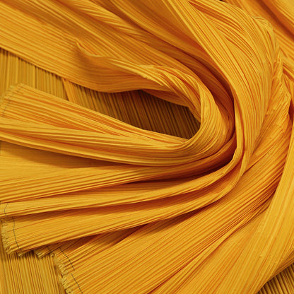 Bomng Apricot Yellow Pleated Decoration Printmaking Fabric